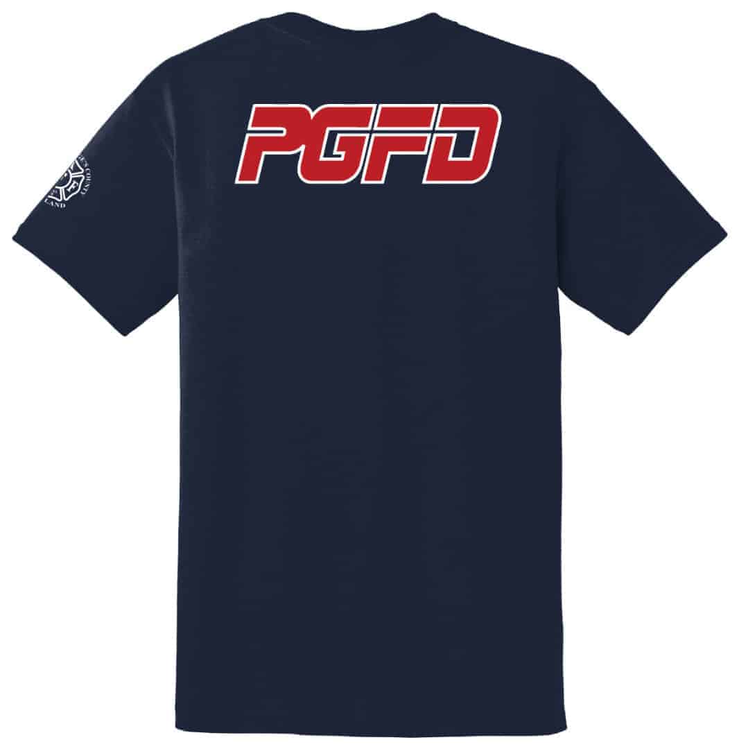 Back of the shirt with the red PGFD logo